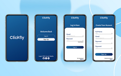 Presenting the login interface design for ClickFly app app ui application log in page log in page ui ui uiux user interface