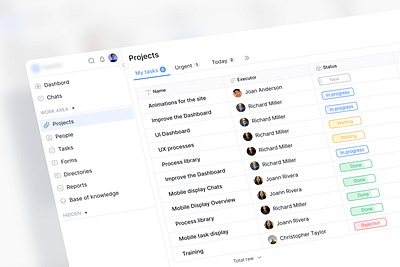 Function tables for NDA project interface tables ui ux