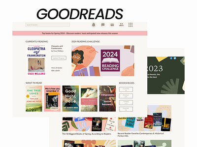 Redesign: Goodreads | Website Design branding design figma graphic design landing page ui ui design ux web design website design