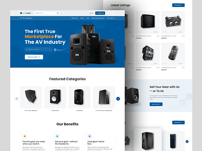 Audio Equipment - Shopify website design audio audio equipment audio visual gear av equipment marketplace av industry e commerce ecommerce ecommerce landing page ecommerce music landing page ecommerce website marketplace modern web interface music product listings responsive design shopify store web design