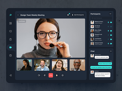 📹 Product design for video conference application | Hyperactive application chat color concept creative design graphic design hyperactive meeting nav bar product design saas team ui ui design ux ux design video conference web app web design