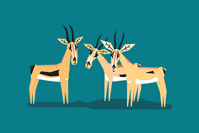 Gazelles! animals deer design gazelle illustration illustrator vector