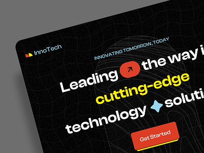 InnoTech Landing Page Design - Agency Page agency page design brutalism creative solutions design header hero section landing page design modern design product design ui design user experience user interface ux design web site design