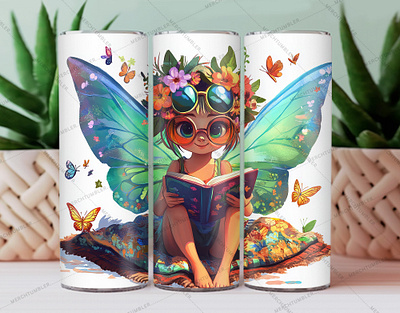 Tinkerbell Sparkle Floral Tumbler Warp bloom tumbler border art children children tumbler color image colourful art custom design custom tumbler design illustration photography skinny tumbler sublimation tumbler sublimation tumbler warp vector art waterslide tumbler