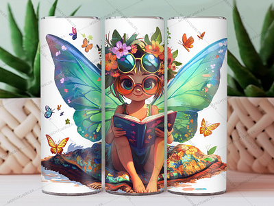 Tinkerbell Sparkle Floral Tumbler Warp bloom tumbler border art children children tumbler color image colourful art custom design custom tumbler design illustration photography skinny tumbler sublimation tumbler sublimation tumbler warp vector art waterslide tumbler