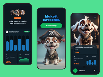 Petdog app mobile ui screens mobiledesign productdesign ui uiux