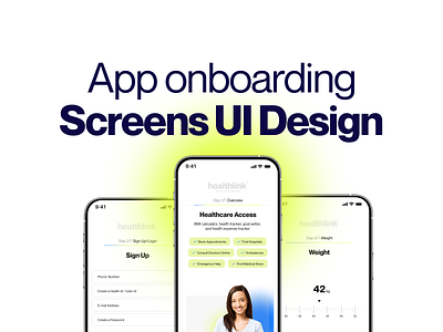 Healthlink App Onboarding UI Design 12fox studio adnan designer adnan sheikh app ui design branding graphic design health login screens onboarding ui signup ui design ui