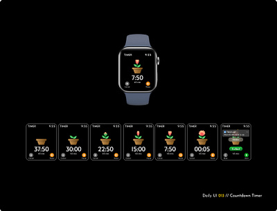 Daily UI Challenge #014 - Countdown Timer apple watch challenge countdown timer daily ui daily ui 14 timer watch app watch inferface