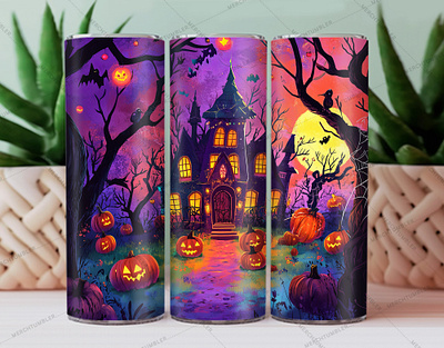 Cute Halloween Tumbler Wrap bat tumbler cat color image design ghost tumbler halloween cap halloween tumbler halloween vector illustration party art photography skinny tumbler sublimation tumbler sublimation tumbler warp vector art waterslide tumbler