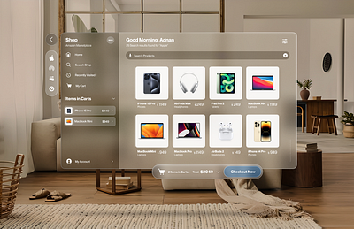 E-commerce Spatial UI Design for Apple Vision Pro 12fox studio adnan sheikh apple ecom ecommerce ui design spatial ui design ui ui design vision pro ui design