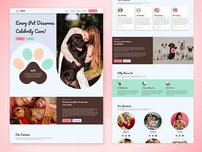 Petcare Website animal lover branding cats design dogs figma graphic design homepage illustration landing page logo pet shop petcare ui uiux ux ux research website design