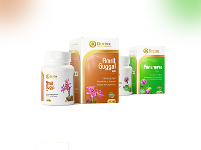 Herbal Tablets Medicine Packaging Design | Qurixx Health 12fox studio adnan sheikh design health packaging medicine packaging modern packaging organic packaging packaging design qurixx health ui