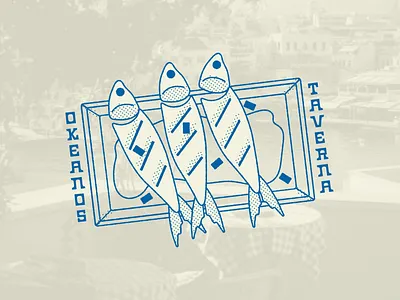 Okeanos Taverna branding color fish font food graphic design greece greek identity logo ocean restaurant seafood tavern typography wordmark