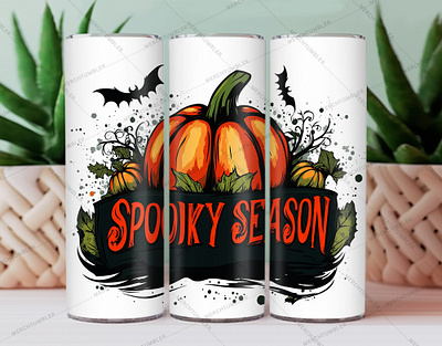 Halloween Tumbler Wrap autumn art celebration color image custom design custom tumbler design halloween tumbler illustration photography pumpkin vector skinny tumbler spider sublimation tumbler sublimation tumbler warp vector art waterslide tumbler