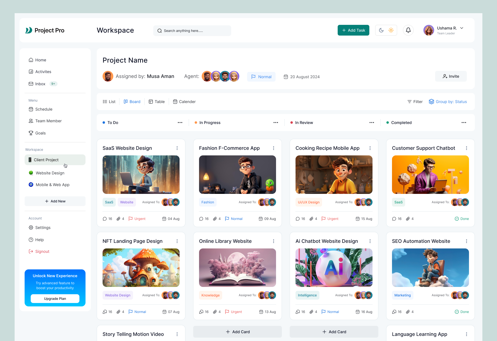 Project Pro - Project Management Dashboard Design client management dashboard minimal product design productivity project management project management dashboard saas task management team collaboration uiux web application
