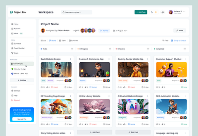 Project Pro - Project Management Dashboard Design client management dashboard minimal product design productivity project management project management dashboard saas task management team collaboration uiux web application