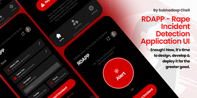 RDAPP : Rape Detection Application UI Concept Design. app branding concept design detection app graphic design illustration logo protest rdapp safety system tool typography ui ui concept ux vector