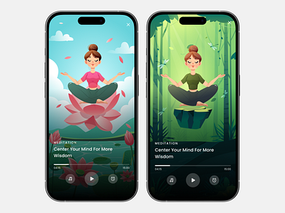 Meditation App graphic design meditation mobile ui yoga