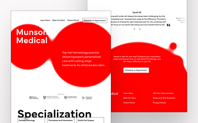 Hematology Private Practice Website app blood branding design figma graphic design hematology hospital icon illustration landing page logo medicine private practice red ui ux