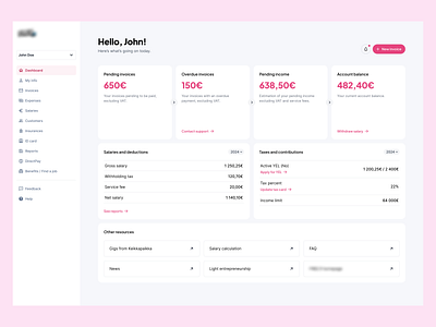 Free.fi - dashboard redesign dashboard practice redesign