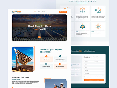 Glass Solar Panel Website Design branding design figma landing page landingpage solar panel ui ui design user interface web design