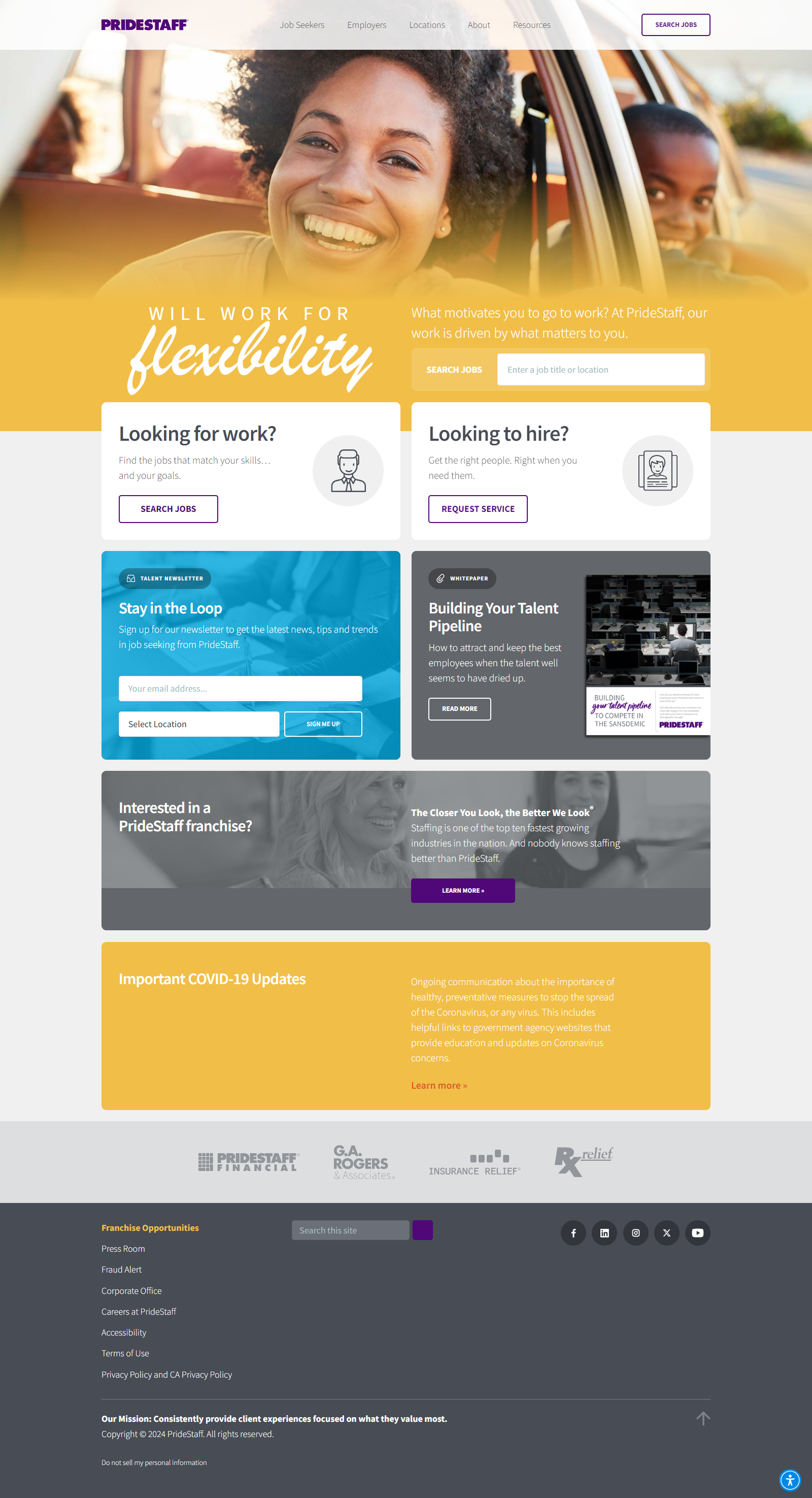 Staffing Website - Pride Staff Website staffing website website development