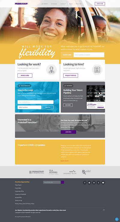 Staffing Website - Pride Staff Website staffing website website development