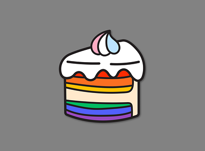 Rainbow Cake Pride Sticker concept only illustration lgbt minimal pride