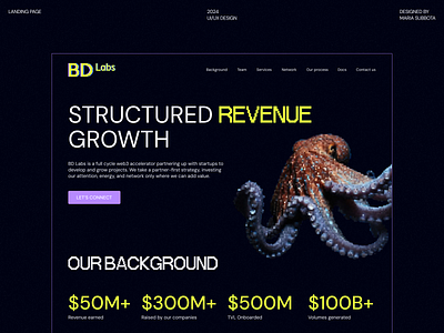 BDLabs - full cycle web3 accelerator accelerator animation crypto design figma graphic design illustration inspiration landing landing page logo marketing octopus ui ui design uiux web3