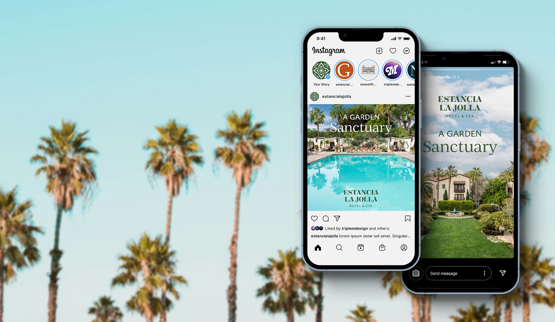 Noble House Hotels & Resorts Properties Instagram Rebrand branding graphic design social media