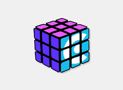 Rubiks Cube Sticker/Tee Design Concept illustration minimal