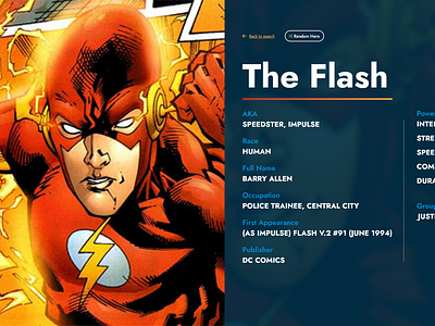 The Flash superhero ui