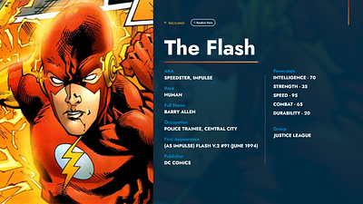 The Flash superhero ui