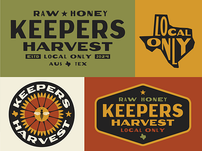 Keepers Harvest Visual Identity austin texas bee beekeeper honey honey brand logo design texas visual identity