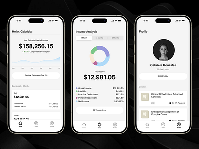 Dentist Earnings app chart dentist design graph income iphone mobile money polodashvili tato ui ux