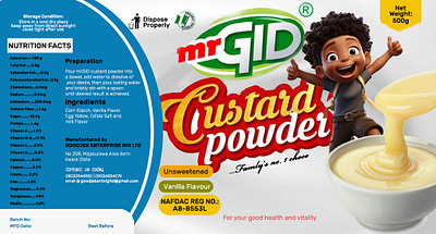 Mr Gid Custard Powder branding graphic design ui