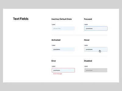 Input Field States field form states textfield ui ux