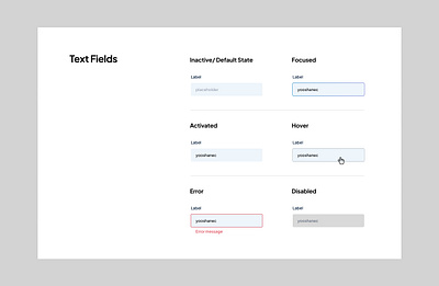 Input Field States field form states textfield ui ux