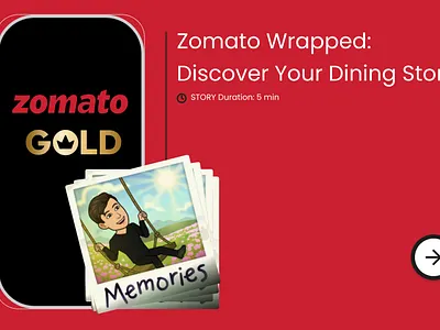 Zomato Wrapped Part:1 animation branding gold graphic design logo ui zomato