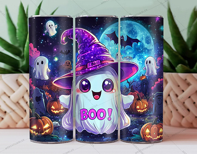 Halloween Ghost Tumbler Wrap color image custom design design fantasy hat helmet illustration indoor moon photography skinny tumbler sublimation tumbler sublimation tumbler warp vector art vintage tumbler waterslide tumbler