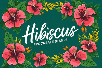 Hibiscus Procreate Brush Stamps branding design graphic design illustration vector