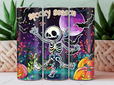 Halloween Skeleton 20 Oz Tumbler autumn classroome color image custom design design illustration king art moon tumbler photography pumpkin tumbler pumpkin vector skinny tumbler sublimation tumbler sublimation tumbler warp vector art waterslide tumbler