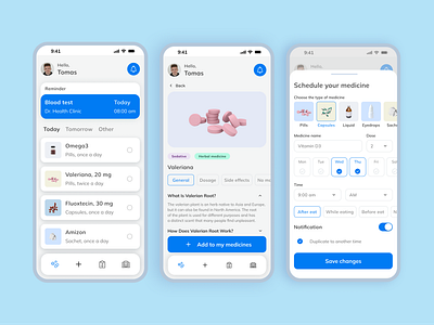 Schedule screens of a medicine app | Stonemason 3d android app calendar design graphic design health care ios app medical app schedule screen ui ux