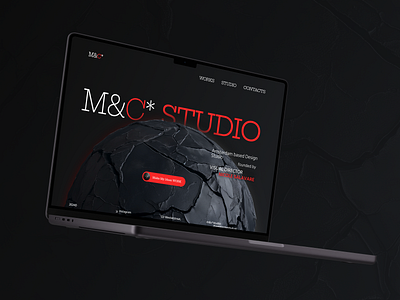 Landing Page Design Studio black dark mode dark theme design design studio homepage landing landing page red red and black ui uiux design ux