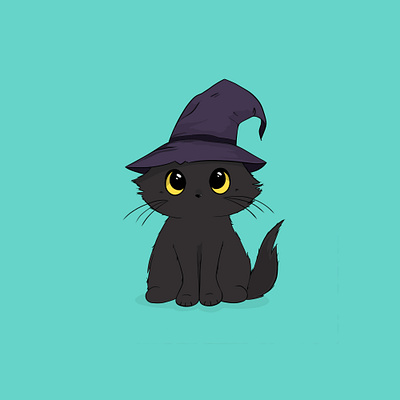 Witchcat brand cat design graphic design illustration ilustracion logo