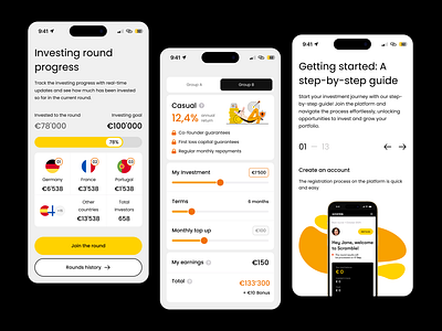 Mobile Investment Platform UI ui