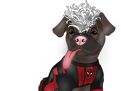 Deadpool's dog characterdesign comics deadpool deadpooldog digitalart dog fanart graphicdesign illustration marvel moviecharacter superhero