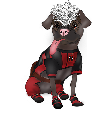 Deadpool's dog characterdesign comics deadpool deadpooldog digitalart dog fanart graphicdesign illustration marvel moviecharacter superhero