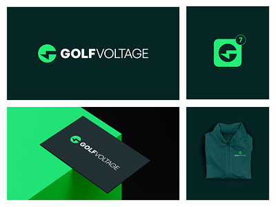 Golf Voltage Company Logo brand identity branding clean logo design golf golf club brading golf club logo golf voltage logo letter g voltage icon letter g logo logo logo designs modern logo voltage