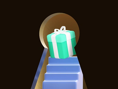 Unlock Offers! 3d 3d design 3d gift 3d icon 3d illustration app cinema4d design gift lock offer stairs surprise unlock